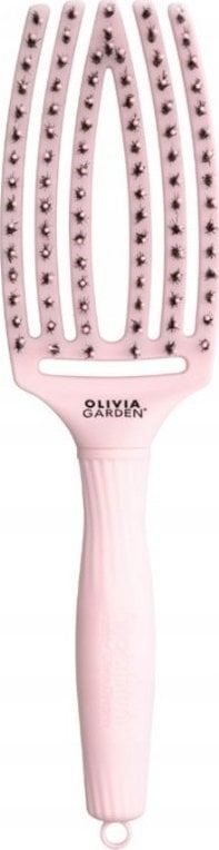 Furçë flokësh Olivia Garden Finger Brush Combo profesionale, rozë pastel