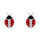 Vathë për femra Brilio Silver Ladybugs EA951W, të kuq/argjendtë