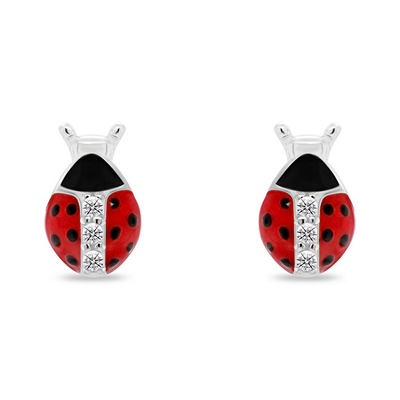 Vathë për femra Brilio Silver Ladybugs EA951W, të kuq/argjendtë
