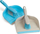 Set furçe me lopatë pluhuri Spontex, me skaj gome, plastik, blu