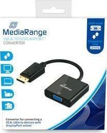 Adapter video MediaRange MRCS173, DisplayPort në VGA, 0.15 m, i zi