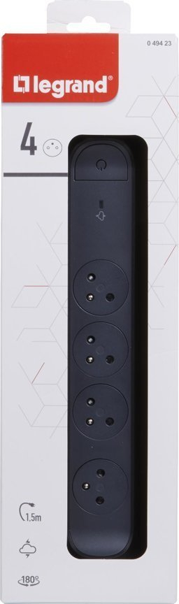 Shtrirës Legrand 049423, 4x2P+Z, 1.5m, me mbrojtës nga rryma