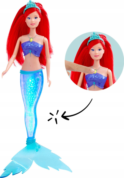 Kukull sirenë Simba Steffi Shining Mermaid, 39 cm, me dritë, shumëngjyrëshe