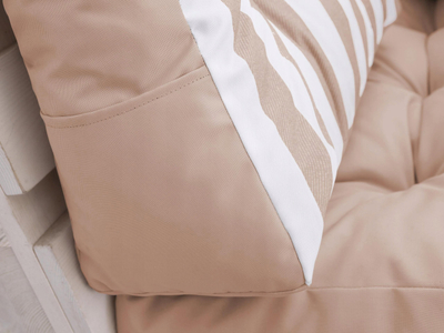 Jastëk për bankë paletesh Hobbygarden LEO Short Backrest, Ekolen, bezhë me vija
