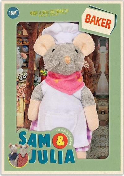Плишана играчка The Mouse Mansion Sam Julia Baker, 12cm, повеќебојна