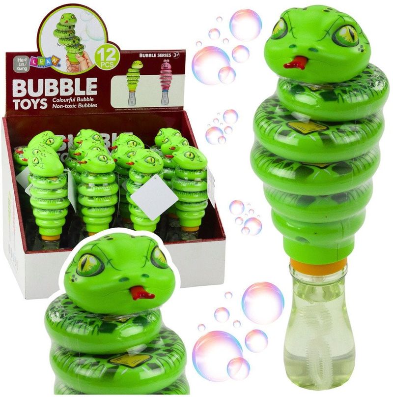 Lodër me flluska sapuni Snake Rotating 2in1, për fëmijë, e gjelbër
