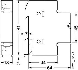 Mbajtës sigurimi cilindrik Siemens 3NW7013, 1P, 10x38mm 32A, gri