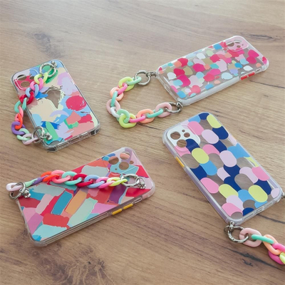 Mbulesë telefoni Hurtel Color Chain Case për Samsung Galaxy A72 4G, xhel fleksibël, me varëse zinxhir, shumëngjyrëshe