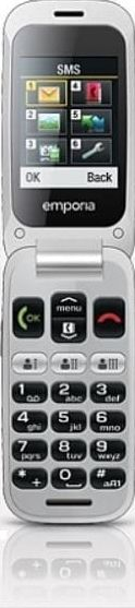 Telefoni emporia ONE me kapak, ekran 2.4", kamer 2MP, argjendtë gri e errët