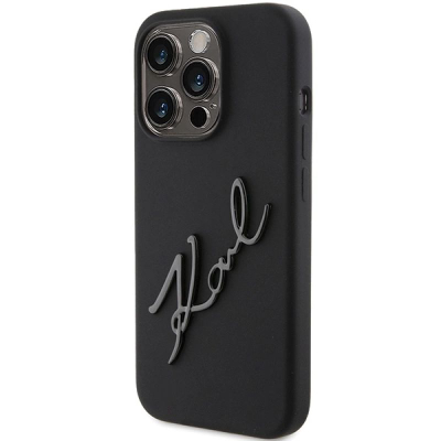 Kapak telefoni Karl Lagerfeld KLHCP15LSKSBMCK, për iPhone 15 Pro 6.1", silikon, i zi