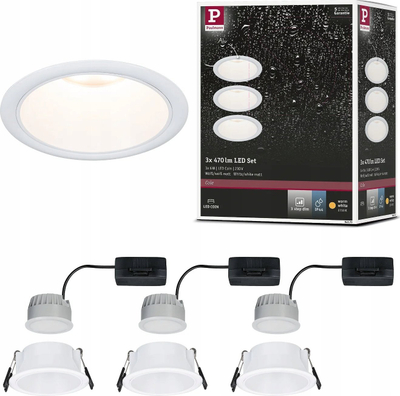 Spot LED t’futura Eglo Cole Coin, set me 3 copë 6W, 1410lm IP44, t’bëlba
