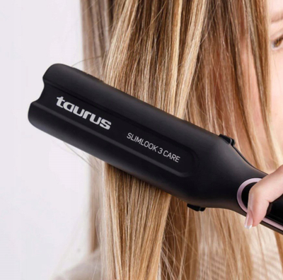 Rrafshuse flokësh Taurus Slimlook 3 Care, me ekran digjital, deri 230°C, e zezë
