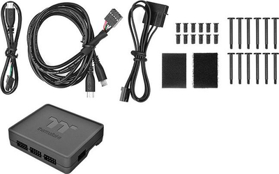 Set ftohësish PC Thermaltake Riing Quad 12 RGB, 3x120mm, me HUB, të bardhë