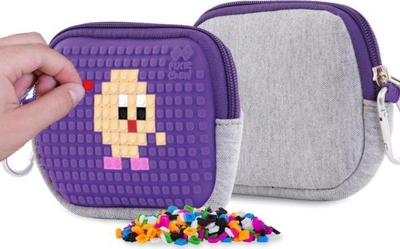 Çantë kozmetike PIXIE CREW PIXIE, neopren, panel silikoni, gri me vjollcë