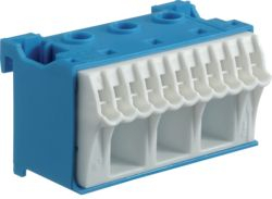 Bllok shpërndarës Hager QC KN14N, 14 dalje, blu