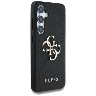 Futrollë telefoni Guess Grained Big 4G Logo Classic për Samsung Galaxy S25 6.2", plastike, e zezë