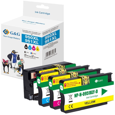 Set boje printeri G&amp;G HP950XL HP951XL, set 4 copë, BK C M Y, shumëngjyrëshe