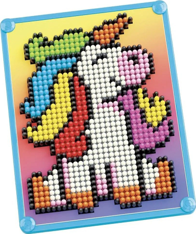 Set kreativ Quercetti Pixel Art Basic Unicorn, mozaik me pixel, shumëngjyrësh