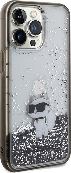 Mbulesë telefoni Karl Lagerfeld Liquid Glitter, për iPhone 13 Pro Max, plastike transparente me shkëlqim