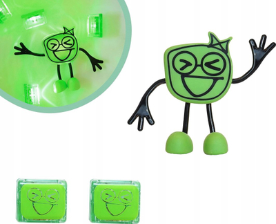 Lodër me ndjesi Glo Pals Character Pack Green, me drita LED, jeshile