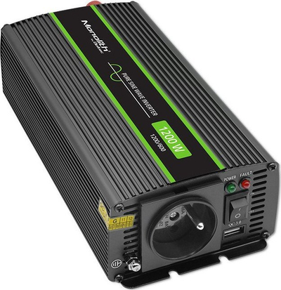 Inverter voltazhi Qoltec Monolith 51933, 600W, valë sinusoide e pastër, i zi