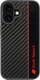 Mbulesë telefoni Audi Carbon Fiber Sports, MagSafe, për iPhone 16 6.1", e zezë me vija të kuqe