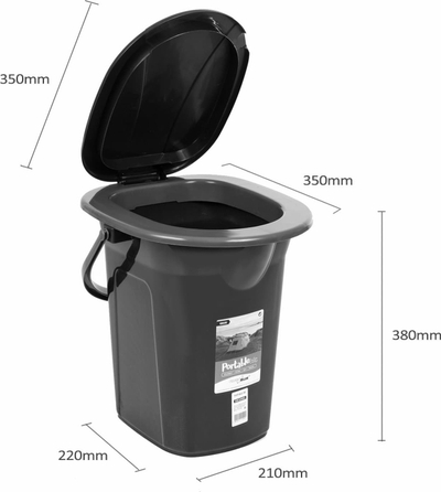 Tualet portativ GreenBlue GB320, 19L, i lehtë për udhëtim, gri e errët