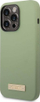 Kapak telefoni Guess GUHMP14XSBPLA për iPhone 14 Pro Max, MagSafe, silikon i fortë, jeshile khaki