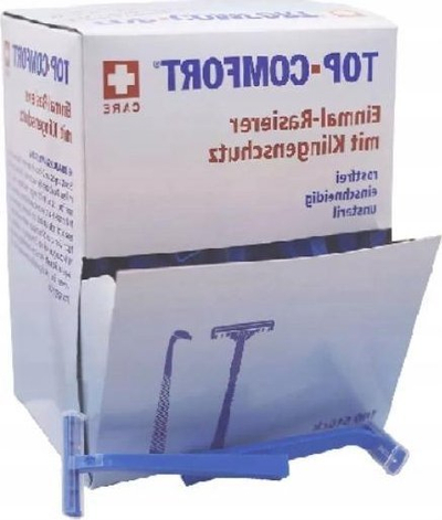 Rroje njëpërdorimshme MED-COMFORT Einmal-Rasierer, teh i vetëm, paketim me shumë copë, blu