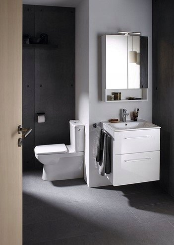 Set dollap lavamani Koło Nova Pro Premium, 60x50.2x65.2 cm, lavaman qeramik, i bardhë me shkëlqim