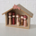 Stallë dekorative druri Wooden Nativity Scene, 25 x 10 x 20 cm, stil minimalist, ngjyrë natyrale