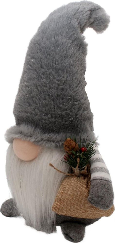 Dekor ndriçues xhuxh Gnome W Bag, pelush, 38 cm, gri