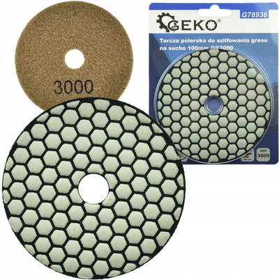 Disk diamanti për bluarje me ujë Geko G78916, 100mm, grit 3000, shumëngjyrësh