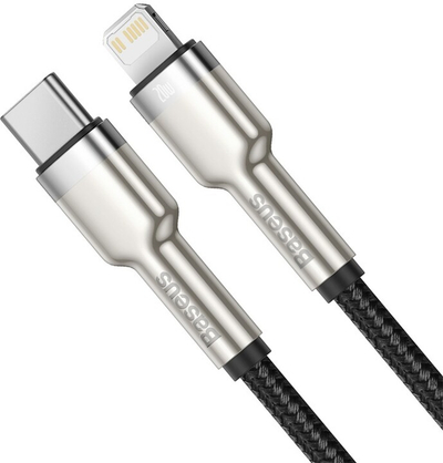 Kabllo BASEUS Cafule Series, USB-C - Lightning, M/M, 20W, 2m, e zezë