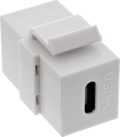 Modul snap-in INLINE USB C, 1 portë, Power Delivery, i bardhë
