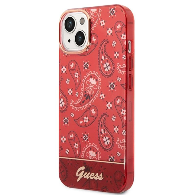 Këllëf telefoni Guess GUHCP14SHGBNHR për iPhone 14 6.1", hardcase Bandana Paisley, i kuq