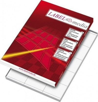 Fletë etiketa vetëngjitëse LabelMedia A4, 70x42.3mm, 21 etiketa për fletë, të bardha