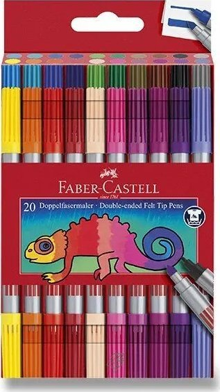 Marker me dy anë Faber-Castell 151119, felt tip, ngjyrë