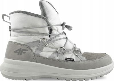 Çizme dimri për goca 4F, waterproof, NeoDry, gri me të bardhë