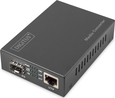 Konvertues media Digitus DN-81000, 10 Gigabit, nga RJ45 në SFP, ngjyrë e zezë