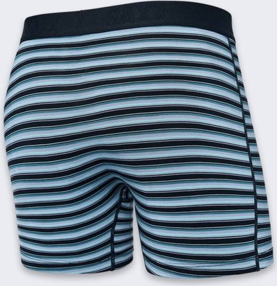 Bokser për burra Saxx Vibe Boxer Briefs, madhësia L, me vija, blu me të zezë