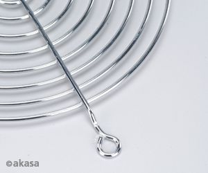 Grilë mbrojtëse ventilatori Akasa MG-08, 80 mm, metal krom, ngjyrë argjendi