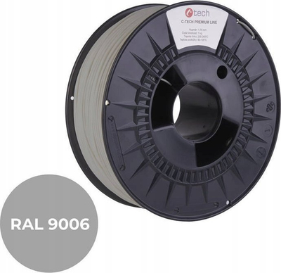 Филамент 3Д C-TECH PREMIUM LINE PLA, 1.75mm, 1kg, бел алуминиум RAL9006