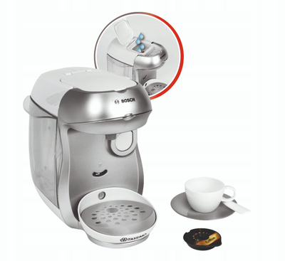 Makineri kafeje lodër për kalamajtë Klein Bosch Tassimo Happy, me zë, shumëngjyrëshe