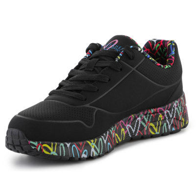 Atlete për goca Skechers Lovely Luv Jr 314976L-BKMT, Air Cooled Memory Foam, të zeza shumëngjyrëshe
