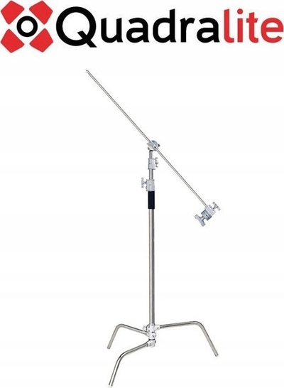 Stativ ndriçimi për studio Quadralite C-Stand 290, lartësia 290 cm, mban deri 20 kg, ngjyrë argjendtë