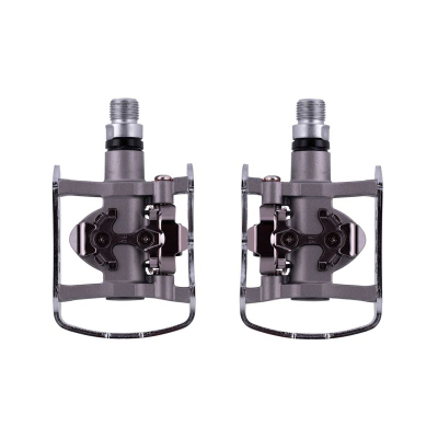 Pedale biçiklete Shimano SPD PD-M324, alumini, sistem SPD, argjendtë
