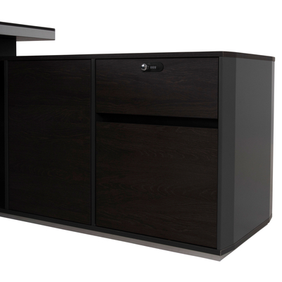 Tavolinë drejtuesi Professional HM2083R, kënd i djathtë, 220x180x76 cm, wenge