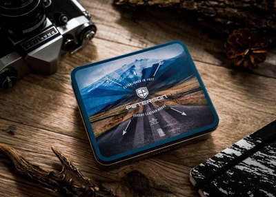 Portofol për meshkuj Peterson PTN-339A, lëkurë, RFID, i zi