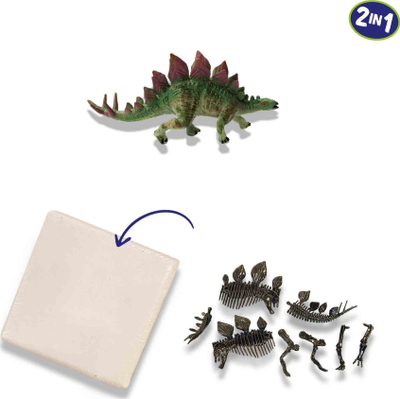 Set gërmimi dinosauri SES Creative 2 në 1 Stegosaurus, skelet dino
